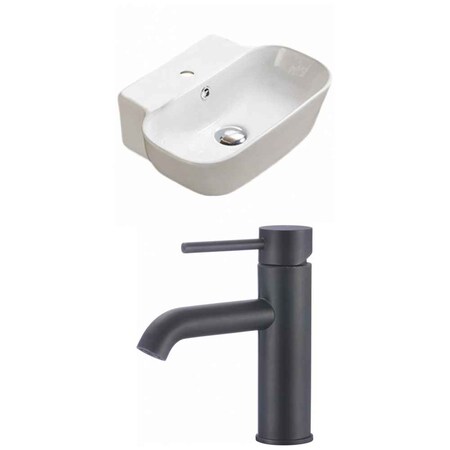 American Imaginations 16.34-in. W Above Counter White Vessel Set For 1 Hole Center Faucet AI-33488